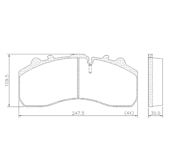 PASTILLA DE FRENO DEL/TRAS MERCEDES BENZ LS-1938 98/.../1938-S 99/... (ELECTRONICOS SIST. KNORR BREMSE AXOR)