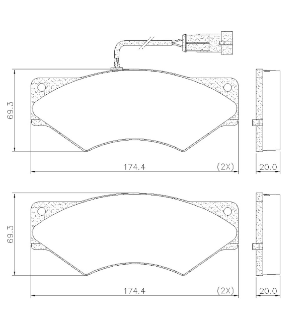 PASTILLA DE FRENO DEL IVECO DAILY 59.12 01/.../60.12 03/...
