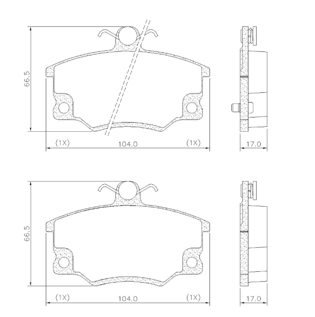 PASTILLA DE FRENO DEL FIAT UNO 87/93 (1.5-1.6)/ALFA ROMEO 145/146/155