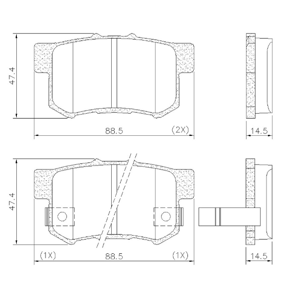 PASTILLA DE FRENO TRAS HONDA ACCORD/LEGEND/CIVIC 98/... /CRV 02/04