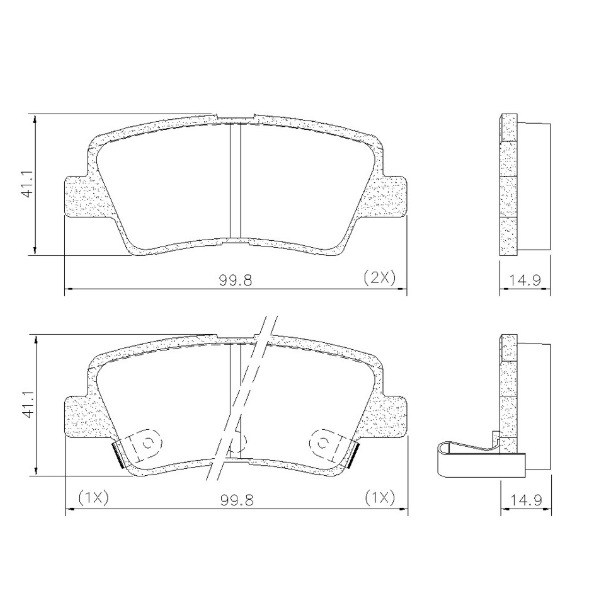 PASTILLA  DE FRENO TRAS HYUNDAI ELANTRA - VELOSTER - KIA CERATO