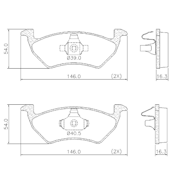 PASTILLA DE FRENO DEL VW GOL TREND (1.6)/SAVEIRO TREND - CROS - 15/... VOYAGE (1.6) 12/...
