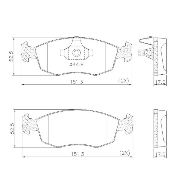 PASTILLA DE FRENO FIAT PUNTO/SIENA/PALIO ADVENTURE/STRADA ADVENTURE/IDEA/DOBLO/GRAD SIENA/500