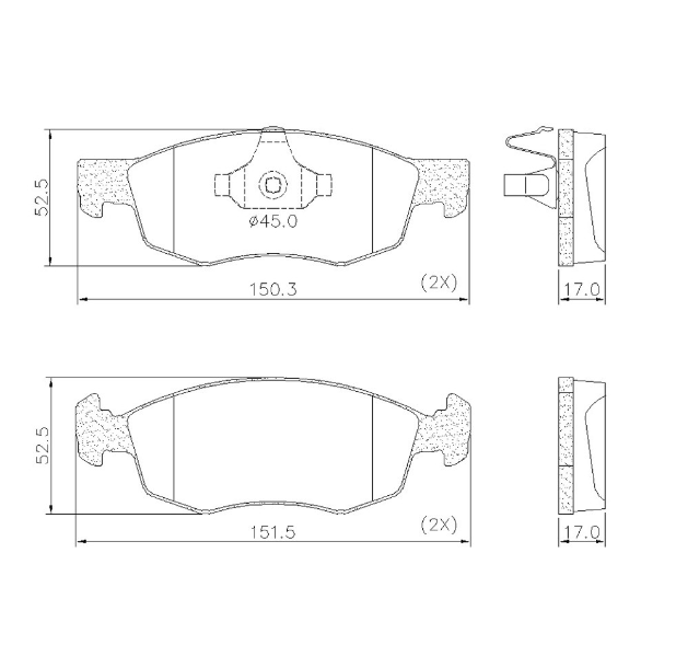 PASTILLA DE FRENO DEL FIAT FIORINO/GRAND SIENA/PUNTO 12/... (1.8)/ARGO/CRONOS