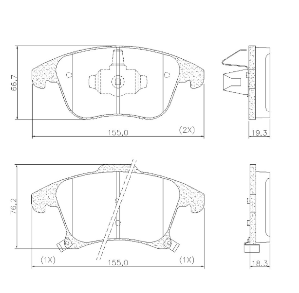 PASTILLA DE FRENO DEL FORD MONDEO 15/... (19 MM)
