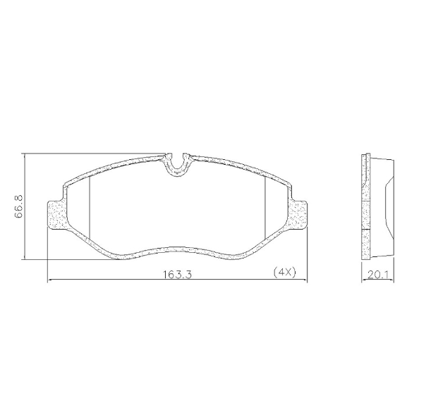 PASTILLA DE FRENO DEL MERCEDES BENZ SPRINTER 415/416 - 311 -  VITO - VIANO SISTEMA BREMBO