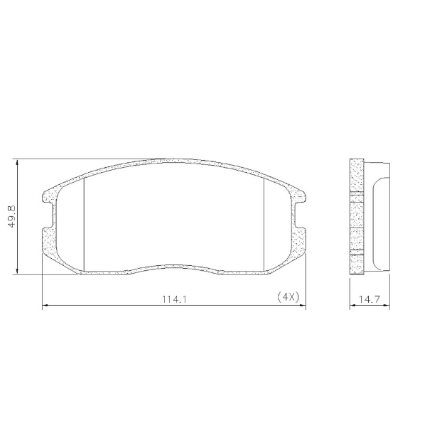 PASTILLA DE FRENO DEL MITSUBISHI COLT 88/92 /LANCER III 84/94 (1.2 GL-1.5-1.8)/MIRAGE 89/... (1.6)