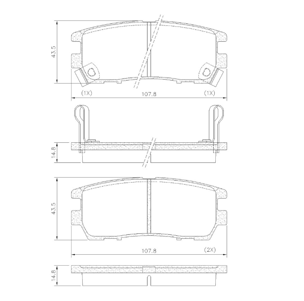 PASTILLA DE FRENO TRAS MITSUBISHI MONTERO/PAJERO 90/99