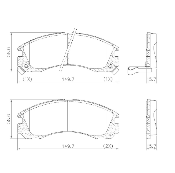 PASTILLA DE FRENO DEL MITSUBISHI 3000 GT 90/... (3.0I-V6-24V)(ULTRAPAD)