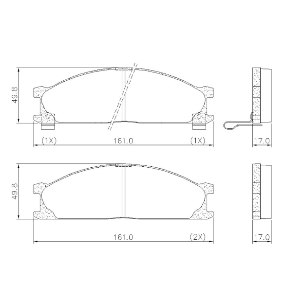 PASTILLA DE FRENO DEL NISSAN FRONTIER/TERRANO 98/...