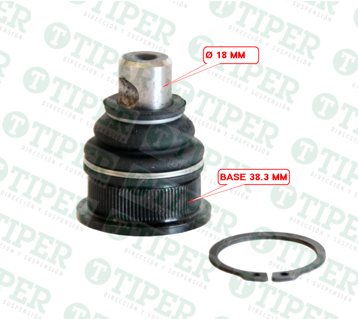 RÓTULA DE SUSPENSIÓN  - RENAULT LOGAN II - SANDERO II -Ø 18 MM BASE 38.3 MM