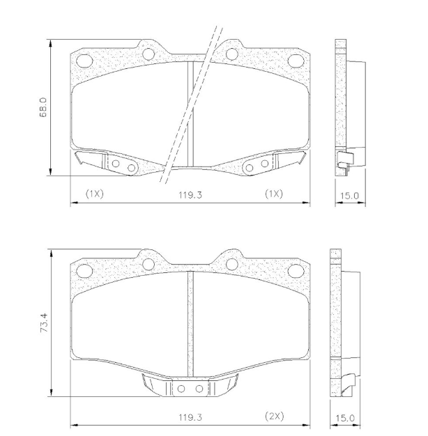 PASTILLA DE FRENO TOYOTA HILUX/SW4/LAND CRUISER/RUNNER