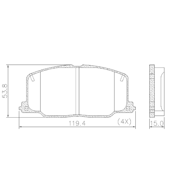 PASTILLA DE FRENO TOYOTA CAMRY/CELICA/CARINA/COROLLA/LEXUS (SIST. SUMITOMO)