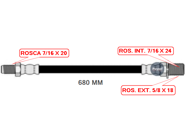 FLEXIBLE DE FRENO FORD F-600-700 - 67/80. DELANTERO