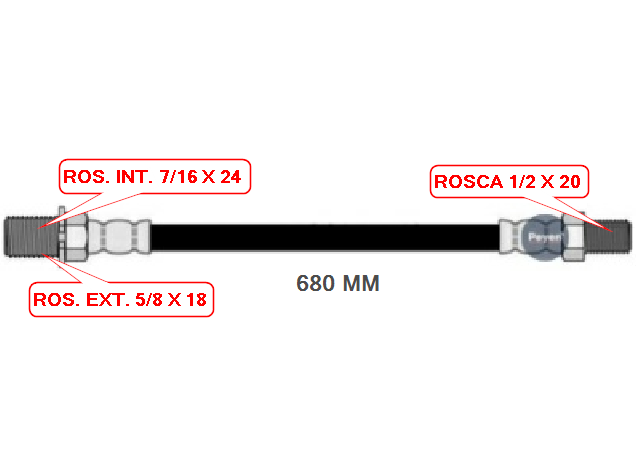 FLEXIBLE DE FRENO DELANTERO CHEVROLET C-60  - CAMION