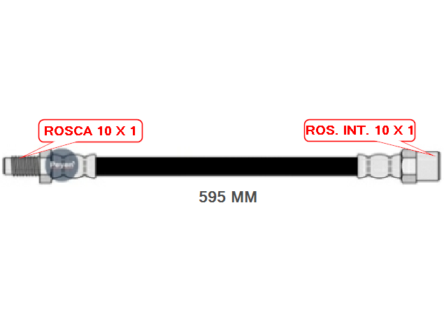 FLEXIBLE DE FRENO TRAS. MB 709/710/711/809/814/913/914 (PEYEN 5012)
