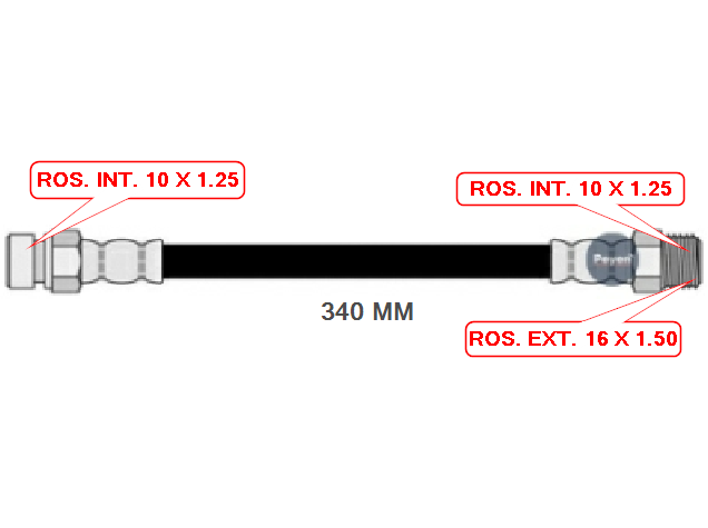 FLEXIBLE DE FRENO DELANTERO FIAT  1500 - MULTICARGA - 1600