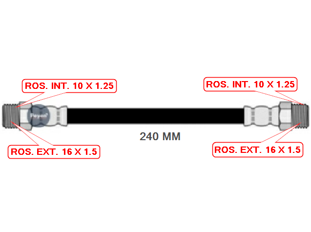 FLEXIBLE DE FRENO TRASERO FIAT 600