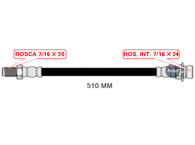 FLEXIBLE DE FRENO TRASERO FORD F-600 - F-700 - F-7000.