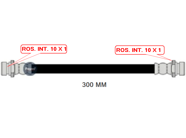FLEXIBLE DE FRENO TRAS. FORD FIESTA KINETIC, ECOSPORT KINETIC, KA M/N  (H-H 300MM)