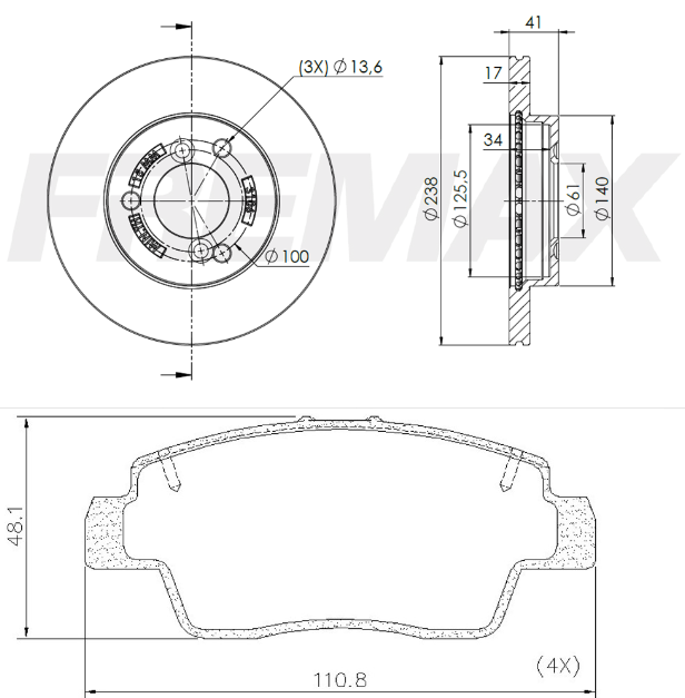 KIT  DISCO -PASTILLA DE FRENO - RENAULT KWID 2019/... ( BD-3106X2 +PD-1660)