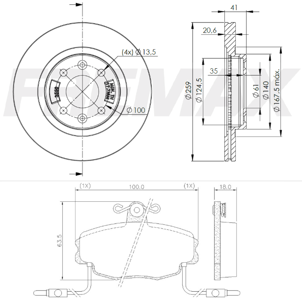 KIT  DISCO -PASTILLA DE FRENO - RENAULT CLIO / CLIO II   ( BD 3550 (X2) - PD/305-A )