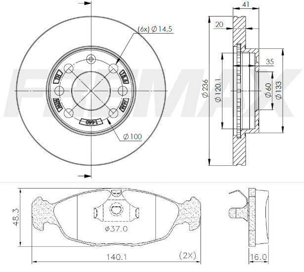 KIT  DISCO -PASTILLA DE FRENO - CHEVROLET CORSA /09  ( BD 1440 (X2) - PD/42  )