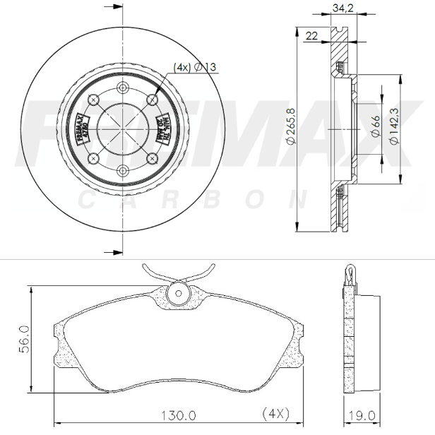 KIT  DISCO -PASTILLA DE FRENO -  PEUGEOT PARTNER  - (BD 4750 (X2) - PD/411