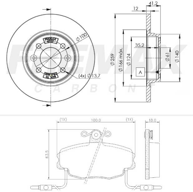 KIT  DISCO -PASTILLA DE FRENO - RENAULT LOGAN  ( BD 4707 (X2) - PD/305-A )