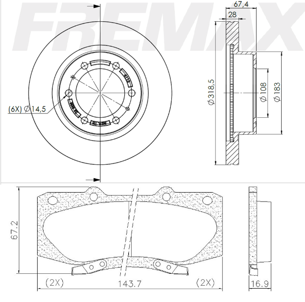 KIT  DISCO -PASTILLA DE FRENO - TOYOTA HILUX /SW4 - 2.5 - 05/..