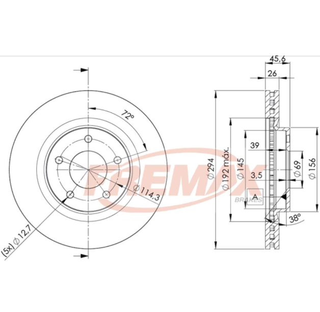 DISCO DE FRENO DEL. JEEP COMPASS/MITSUBISHI OUTLANDER 08/... CITROEN C4 - PEUGEOT 4008 (VENTILADO)