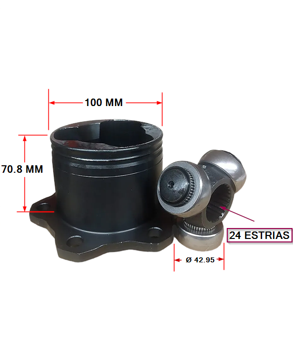 JUNTA DESLIZANTE - TOYOTA HILUX 4WD 92/05 - RUNNER  (LADO CAJA 24 ESTRIAS)