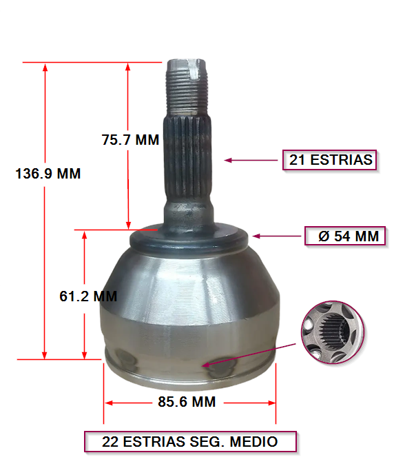 HOMOCINETICA - CITROEN C-15 1.4  - E:21 I: 22 SEG. MEDIO