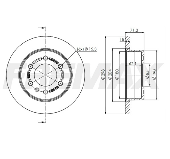 DISCO DE FRENO TRASERO MB SPRINTER 314-416-516 19/23 Ø298 MM (SOLIDO)