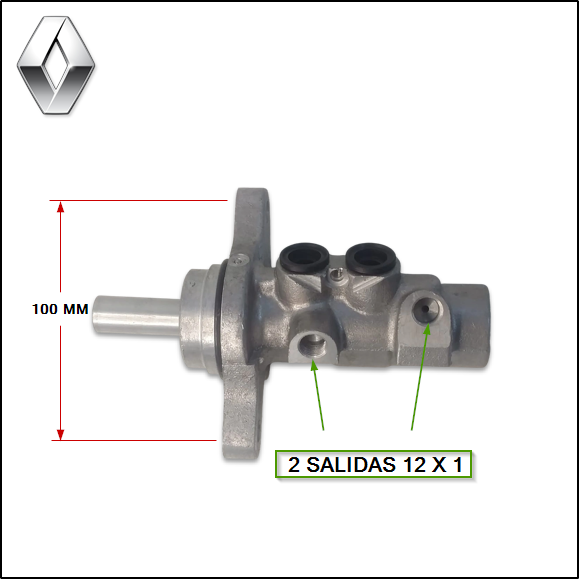 BOMBA DE FRENO - RENAULT FLUENCE 23.80 MM (ALUMINIO REFORMA)