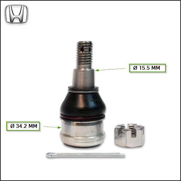 ROTULA DE SUSPENSION HONDA CITY/FIT 15/.... CONO d: 15,5 - D: 18 - ANCLAJE PARRILLA Ø34,2 MM