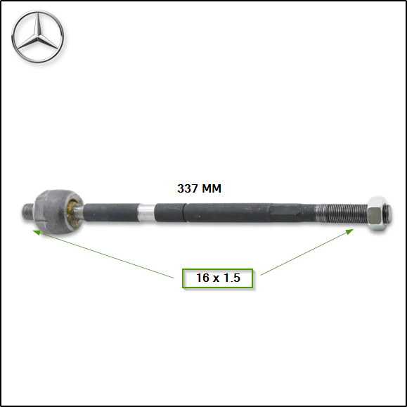 ARTICULACION AXIAL (PRECAP) M.BENZ SPRINTER 316/416/516 (C907) 18/... RLC 16x1,5 - RLE 16x1,5 - L: 337 MM