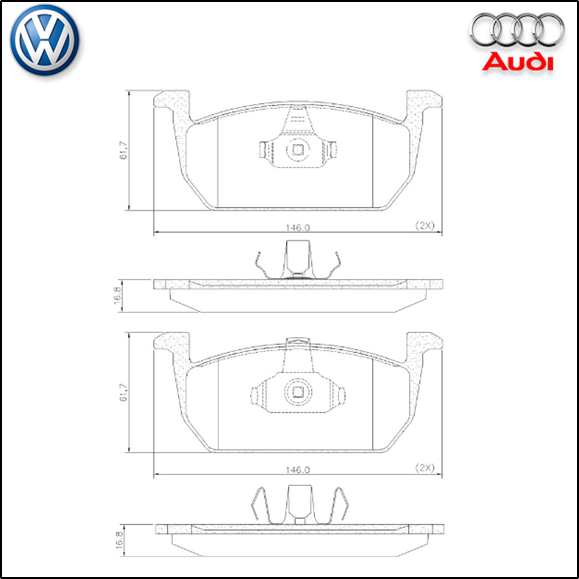 PASTILLA DE FRENO DEL VW POLO GTS/VIRTUS GTS 19/... /T-CROSS/AUDI A1/NIVUS (1.0  TSI)
