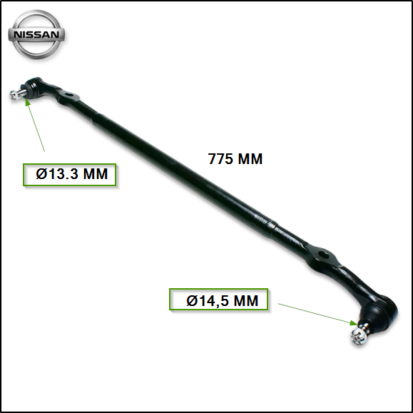 BARRA CENTRAL - NISSAN D22 4X2 97/02 - NP300 4X2 10/14 (TAKAMA)