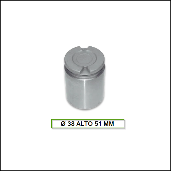 PISTON DE FRENO TRASERO ALFA ROMEO 145/146/156/159 - AUDI A3/A4/A6/A8/TT - BMW SERIE 5 - CITROEN C4/PICASSO/XSARA - CHREV. ASTRA/MERIVA/ZAFIRA - FORD MONDEO - HONDA ACCORD - PEUG. 307/308/405/407 - RENAULT GRAND SCENIC - TOYOTA Ø :38MM - ALT.:  53.45MM