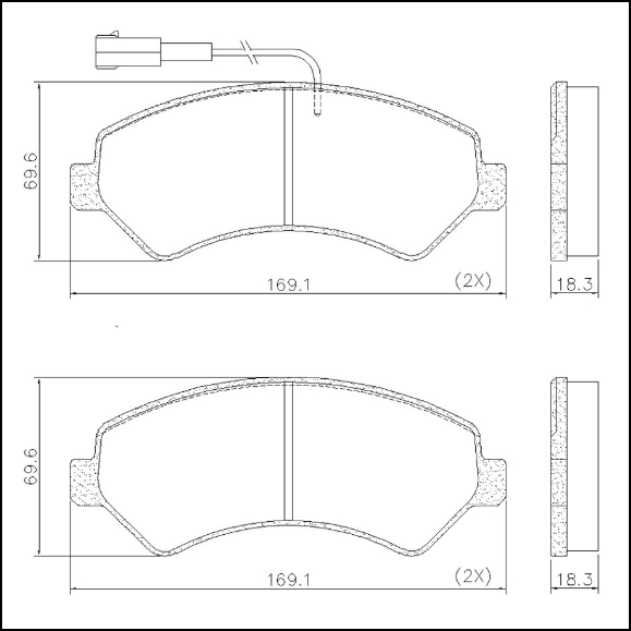 PASTILLAS DE FRENO DELANTERA CITROEN JUMPER - PEUGEOT BOXER - FIAT DUCATO 2017 / 2026
