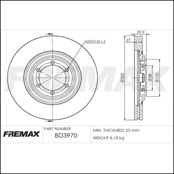 DISCO DE FRENO CHEVROLET S10 (+ - ABS) 2012/2016 - TRAILBLAZER 2012/2016 (2.8)