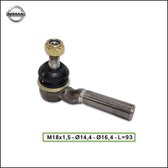 EXTREMO DE DIRECCION NISSAN D-22 4X2 - NP-300 - 4X2 - CORTO (12065) M18x1,5 LHT - Ø14,4 - Ø16,4 - L=93