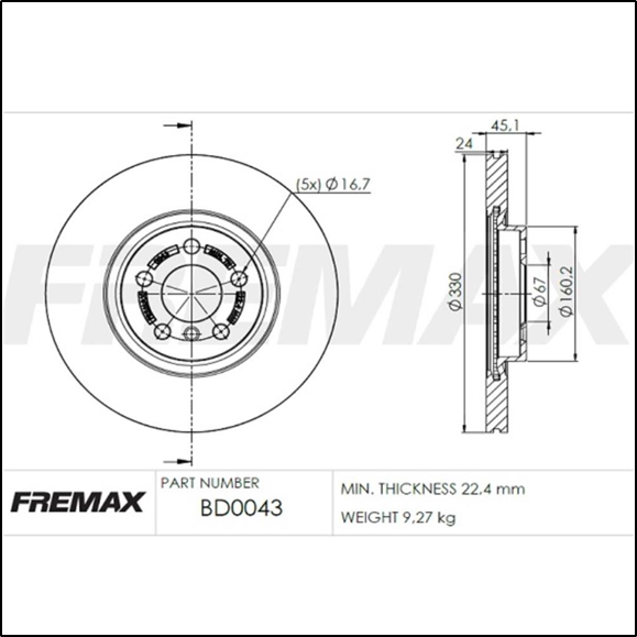 DISCO DE FRENO DEL BMW 220I/X1