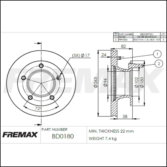 DISCO DE FRENO DEL MERCEDES BENZ 180-D (VAN & FURGON)(CON TORNILLO)(VENTILADO)