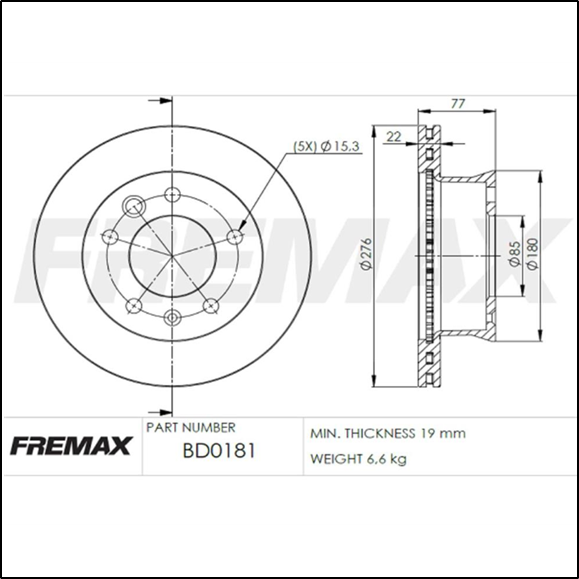 DISCO DE FRENO DEL MERCEDES BENZ SPRINTER 313 95/... (VENTILADO)