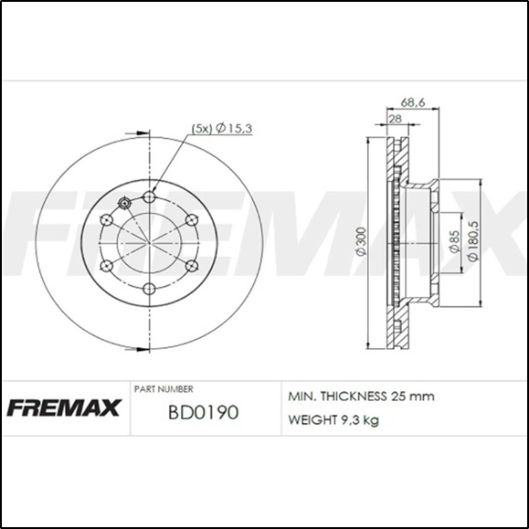 DISCO DE FRENO DEL MERCEDES BENZ SPRINTER 415/515 (VENTILADO)
