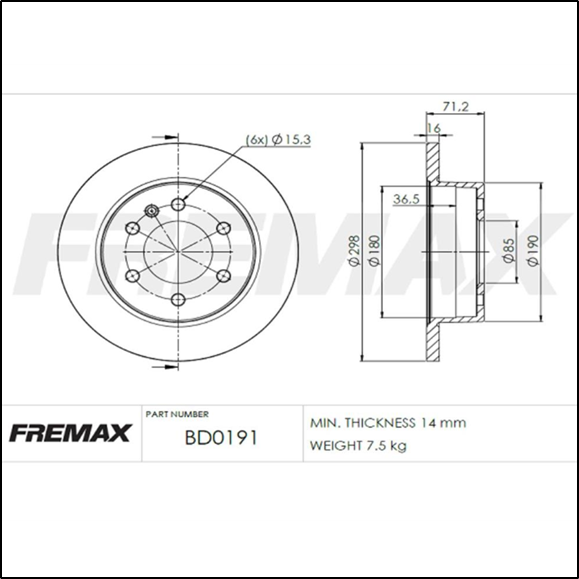 DISCO DE FRENO TRAS MERCEDES BENZ SPRINTER 311/313/413/415 06/... (SOLIDO)