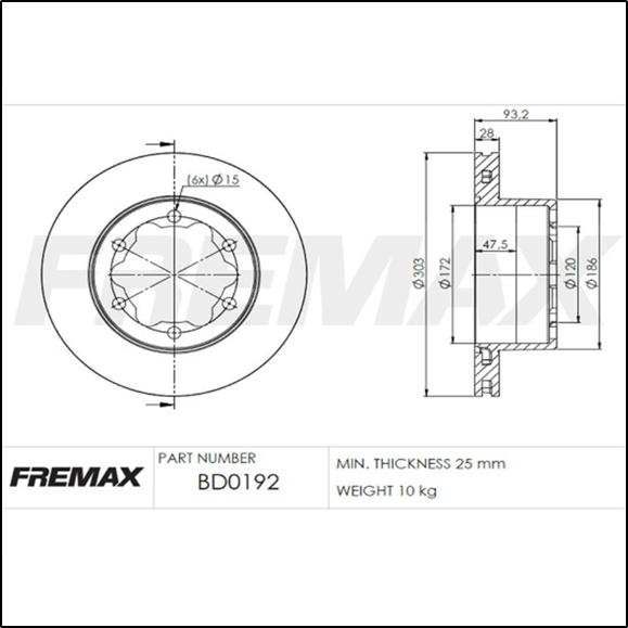 DISCO DE FRENO TRAS MERCEDE BENZ SPRINTER 413/415/515