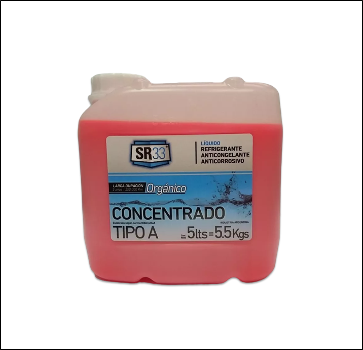 LIQUIDO ANTICONGELANTE ORGANICO ( ROJO ) ENVASE 5 LITROS